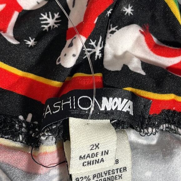 FASHION NOVA Sleighbells Ring Leggings II with Polar Bear Pattern Size 2X NWT - Picture 4 of 12